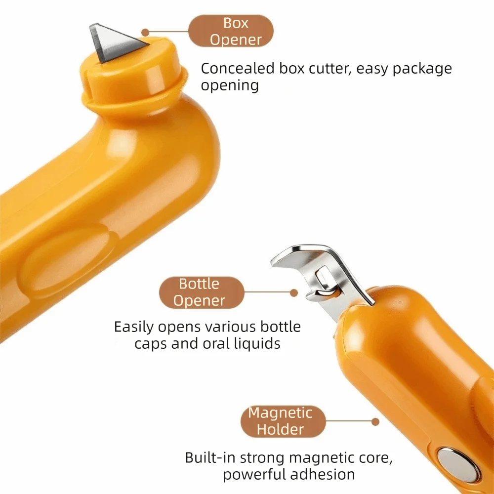 Can Opener Cartoon Little Duck Bottle Opener Portable Mini 2 in 1 Bottle Opener Effortless Box Opener for Oral Liquids