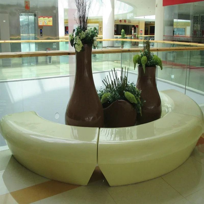 

Длинная скамейка из FRP, торговый центр, креативная красота, арковое сиденье Chen FRP, стул ожидания для зоны общественного отдыха