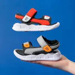 2023 sandali in pelle per ragazzi estivi per bambini scarpe per bambini scarpe da spiaggia per bambini piatte sport morbidi sandali Casual antiscivolo per bambini