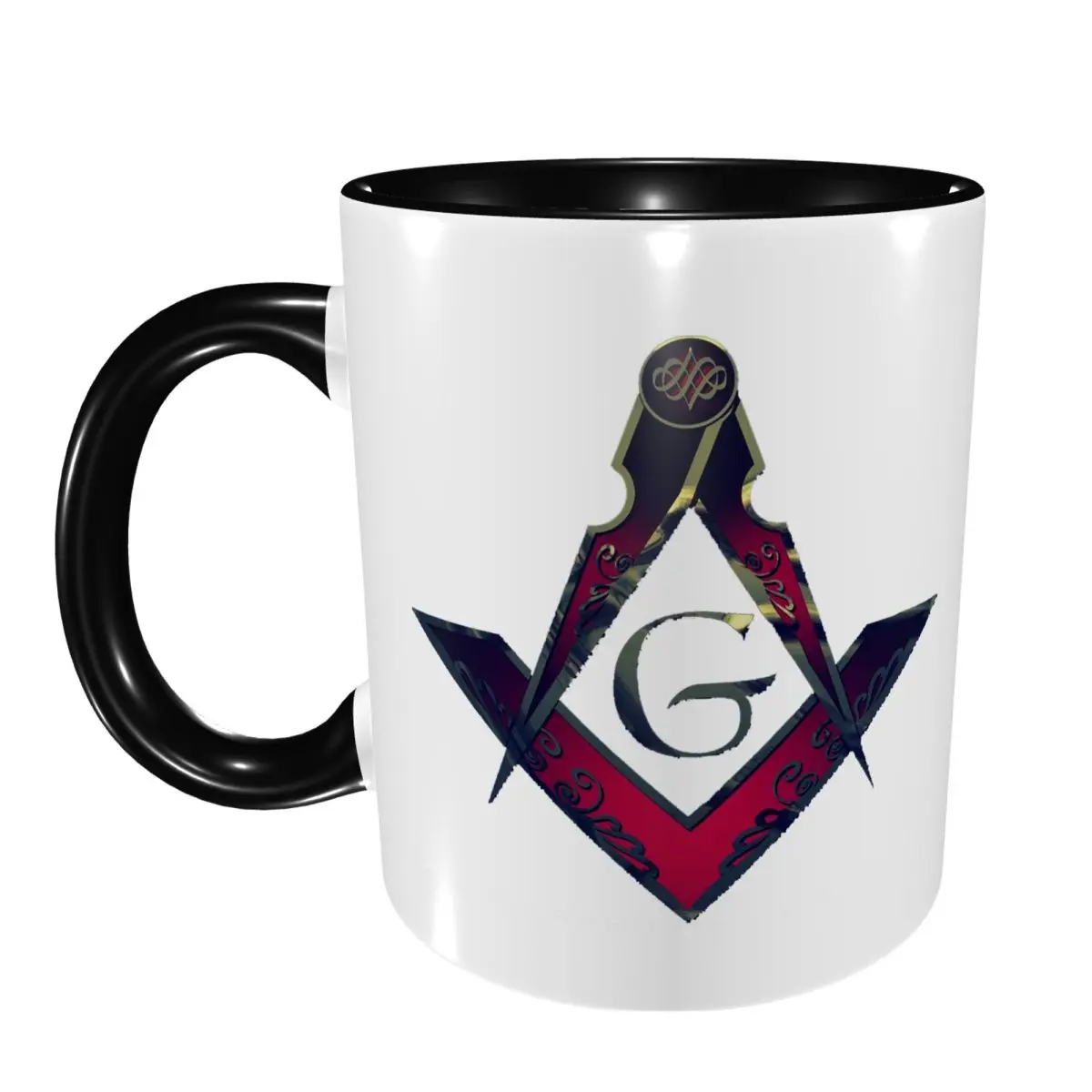 Freemason Compass Masonic Mug Funny Ceramic Coffee Cups Tea Mugs Milk Cup Drinkware Gifts for Woman Man