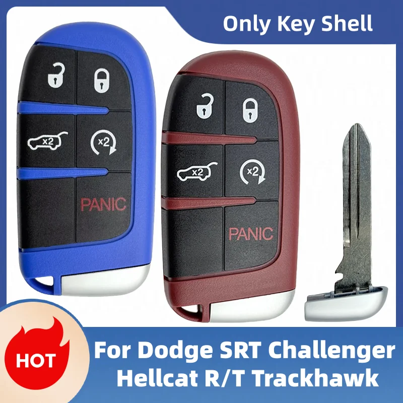 Seven M3N-40821302 5Btn Smart Key Shell For Dodge Challenger Hellcat SRT Redeye Scat Pack 392 HEMI Daytona Demon Viper Trackhawk