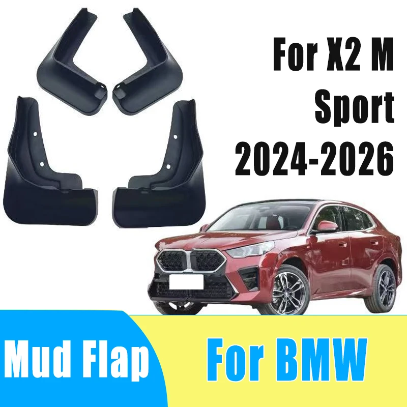 

4pcs Automobiles Tire Mudguard Waterproof Prevent Mud Splashing Car Mud Flap Fender Trim Accessory For BMW X2 M Sport 2024-2026