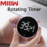 Miiiw Rotating Timer Brightness Adjustable Magnetic LED Digital Display Portable Simple Kitchen Cooking Alarm Clock Smart Home