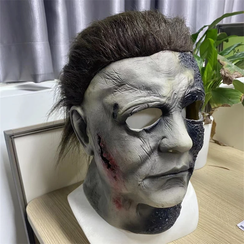 2022 Michael Myers Masks Halloween Horror Cosplay Costume Latex Props Latex Horror Scary Masks for Adult Cosplay Costume Grey