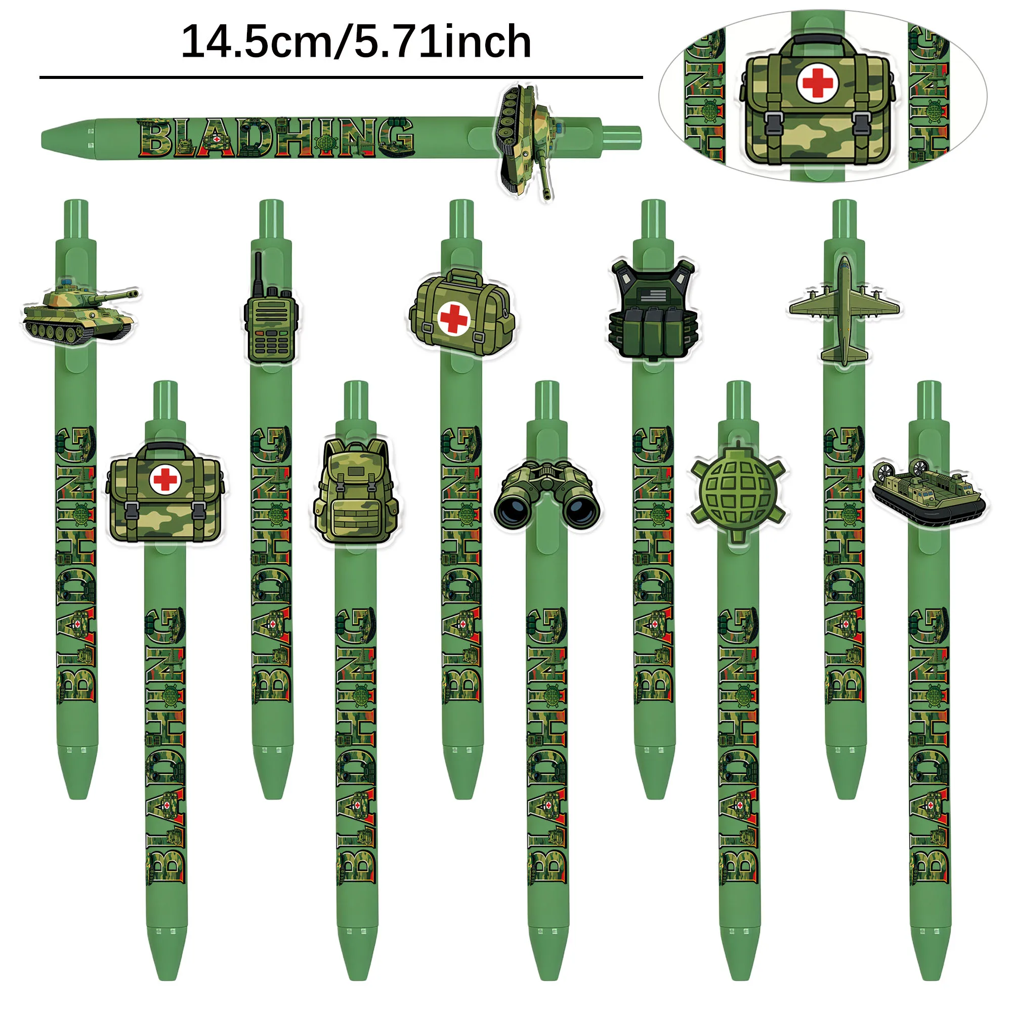 10 pieces / 20 pieces military camouflage pattern ballpoint pens - tank and fighter aircraft shaped push-button gift pens