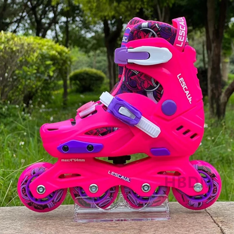 Children Youth Inline Skates Roller Skates Leisure Training Rock Skates With Brake Lock Wheel Removable Washable Size 28-39