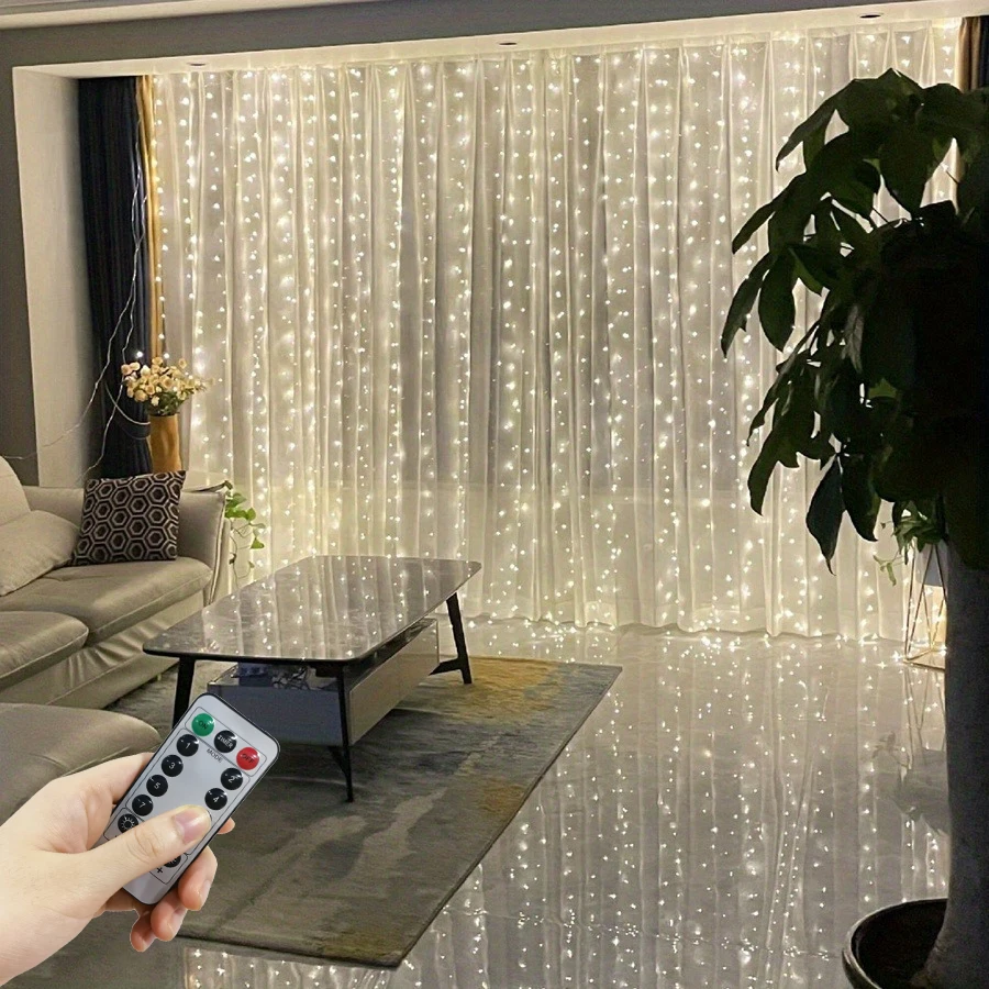 LED جارلاند الستار أضواء 8 طرق USB التحكم عن بعد الجنية أضواء سلسلة حفل زفاف زينة عيد الميلاد للمنزل مصباح غرفة النوم