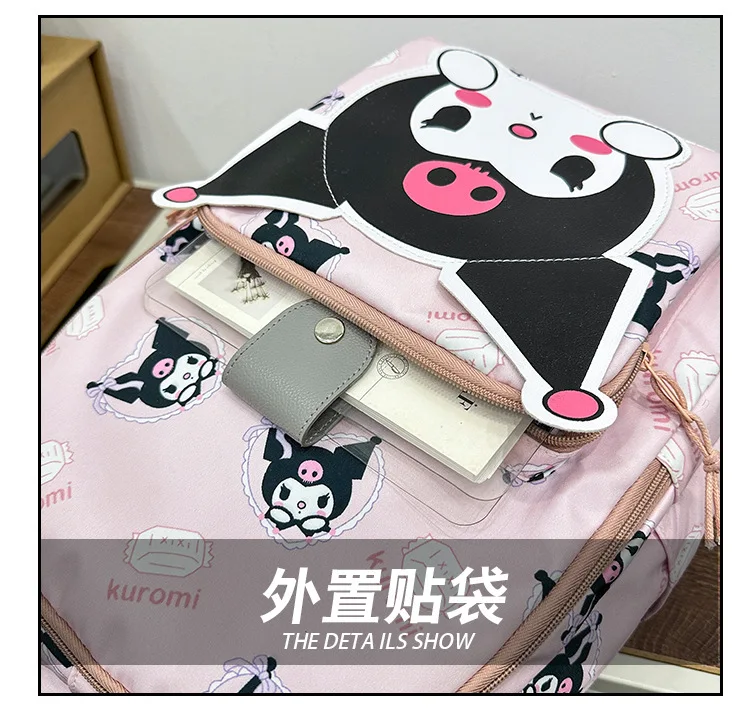 Kawaii Sanrio Kuromi cute cartoon anime backpack simple large-capacity decompression student backpack gift for girls