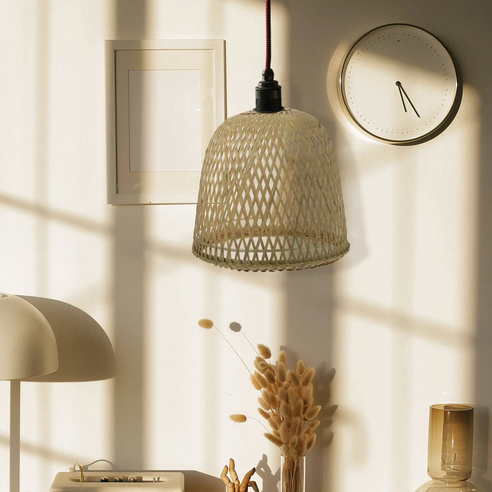 

1 шт. Плетеный бамбуковый абажур ручной работы в винтажном стиле, подвесной светильник для домашнего декора, кафе, бара, ресторана, атмосферного освещения