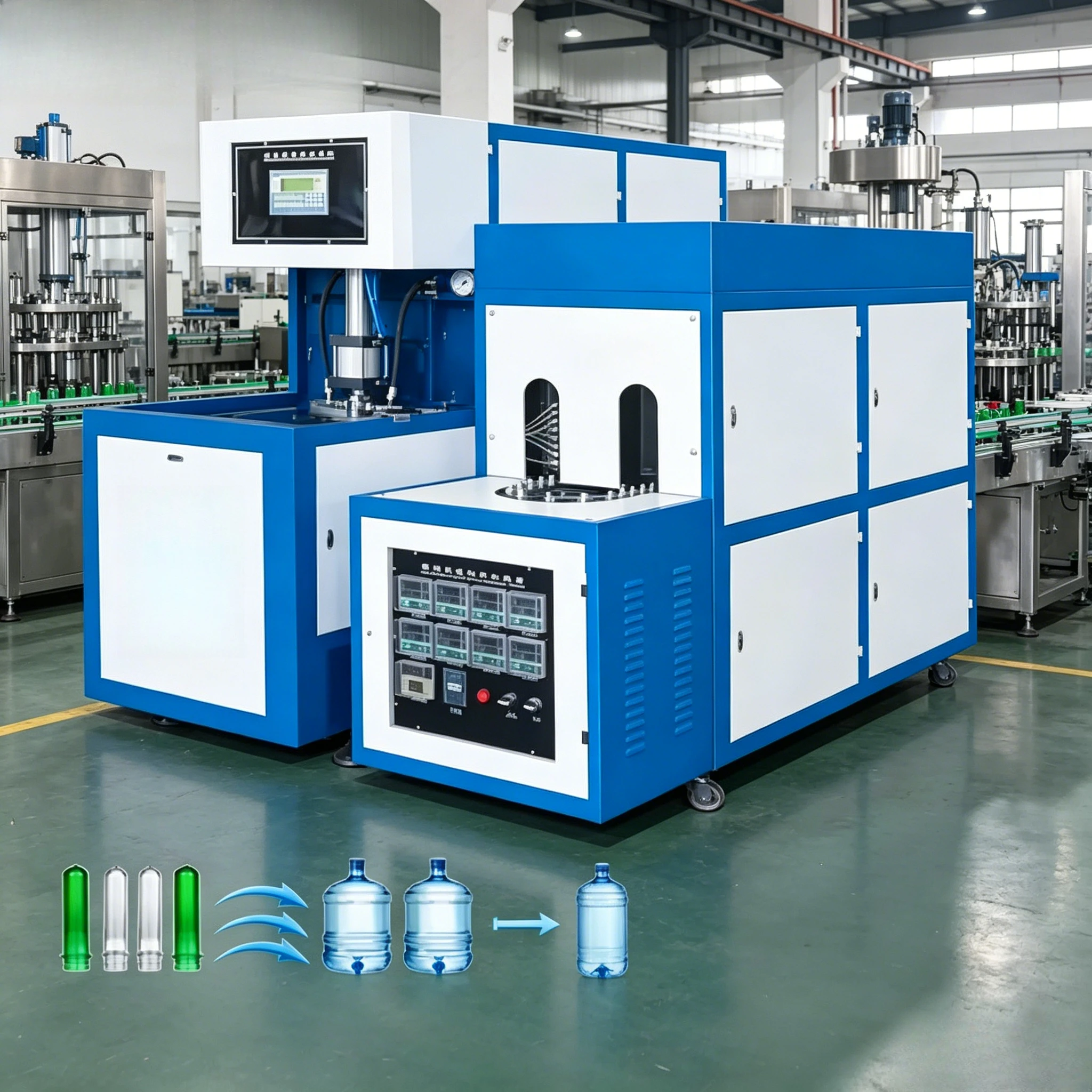 High Quality 20L Semi-Automatic PET Stretch Blow Molding Machine for Edible Oil Water Plastic Container Production Customized