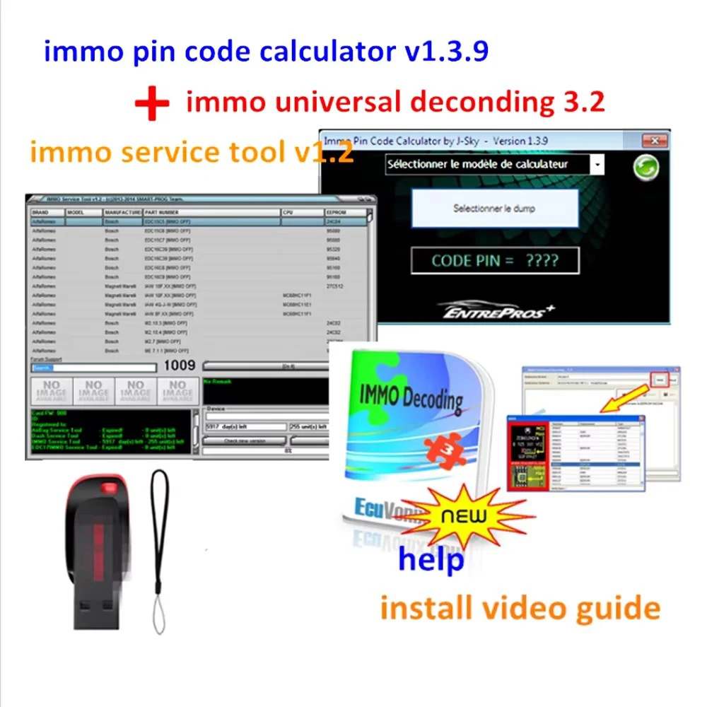 

2024 Newest IMMO Pin Code Calculator V1.3.9/Edc 17 IMMO SERVICE TOOL V1.2 PIN Code+IMMO Universal Decoding V3.2 with free Keygen