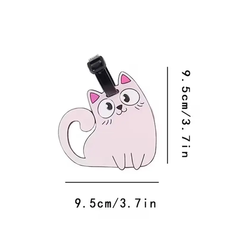 2-teiliges Niedliches Katzen-Gepäckanhänger-Set, Langlebiges PVC-Material, Stilvolles Reisegepäck-Zubehör, Gepäck-Bordkarte – Detail 8