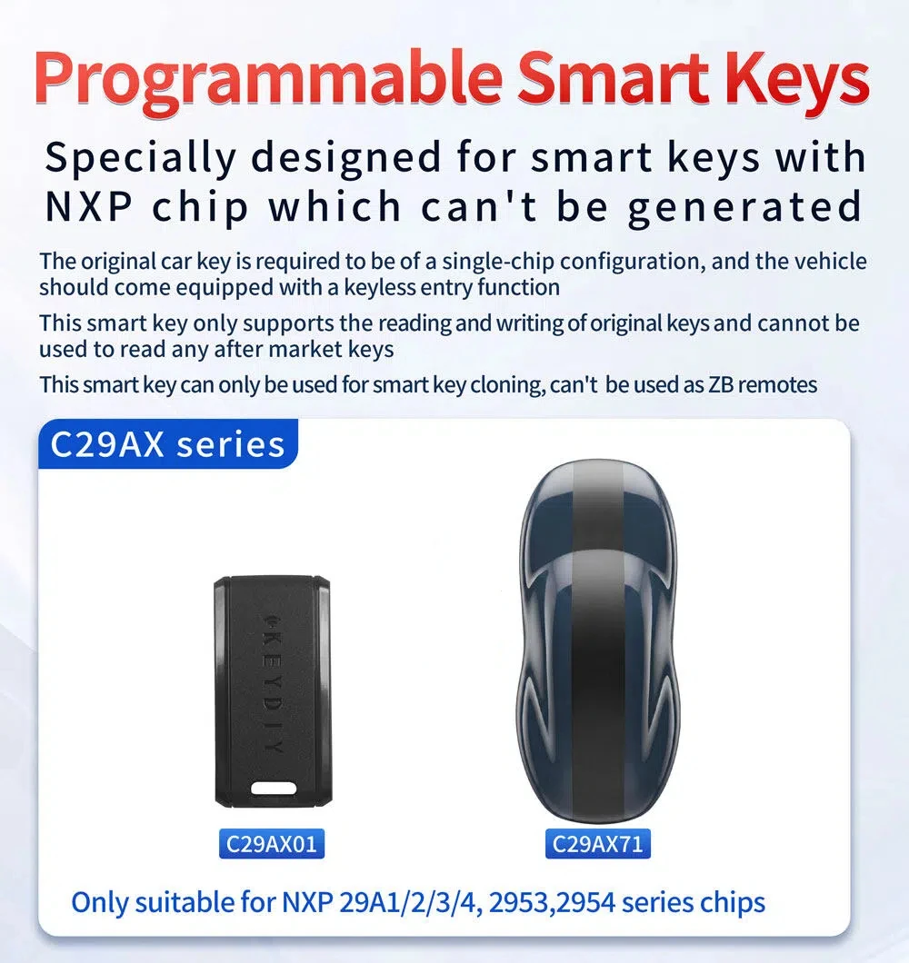 KEYDIY C29AX71 C29AX01 C29A771 C29A701 Smart Key Without Buttons NXP Copy NCF29A1/2/3/4 Series Chip KD NXP Clone NCF29A7 NCF29A8