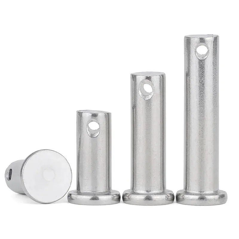 

304 Stainless Steel Pin Shaft With Hole Cotter Pin Combination Set for Secure Fastening M3 M4 M5 M6 M8 M10 M12 M14 M16 M20