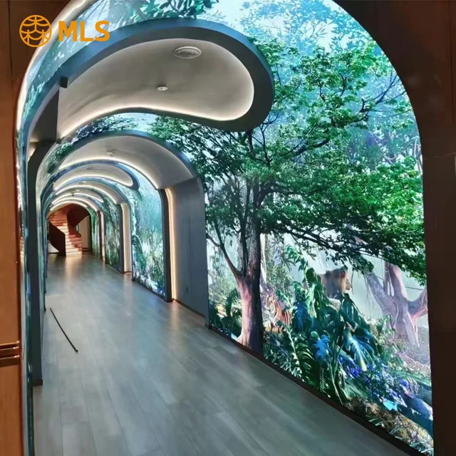 Mulinsen High Quality Flexible Led Screen P3 Small Pixel Pitch Soft Indoor Customized Irregular Sphere Tunnel Led Display