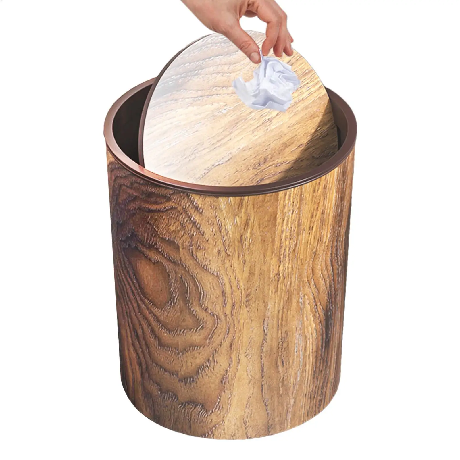 

Мусорное ведро с древесным зерном, мусорное ведро с деревянной крышкой, мусорное ведро в стиле ретро, мусорное ведро для ванной комнаты, гостиной, офиса, общежития