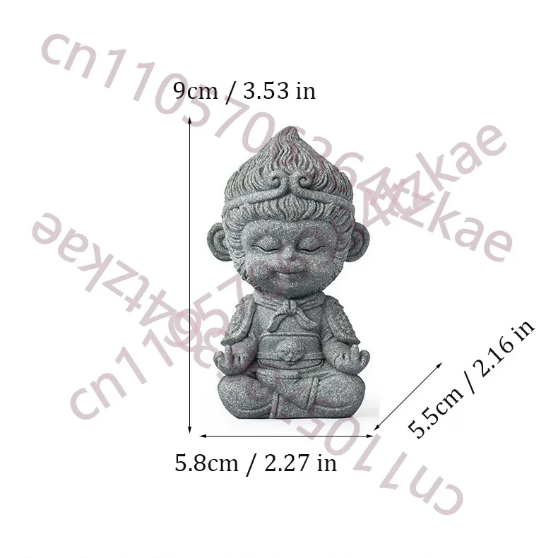 Sandstone Sun Wukong Sculptures Figurines Chinese Mythological Figures Cute Home Room Office Car Fish Tank Figurine Decoration