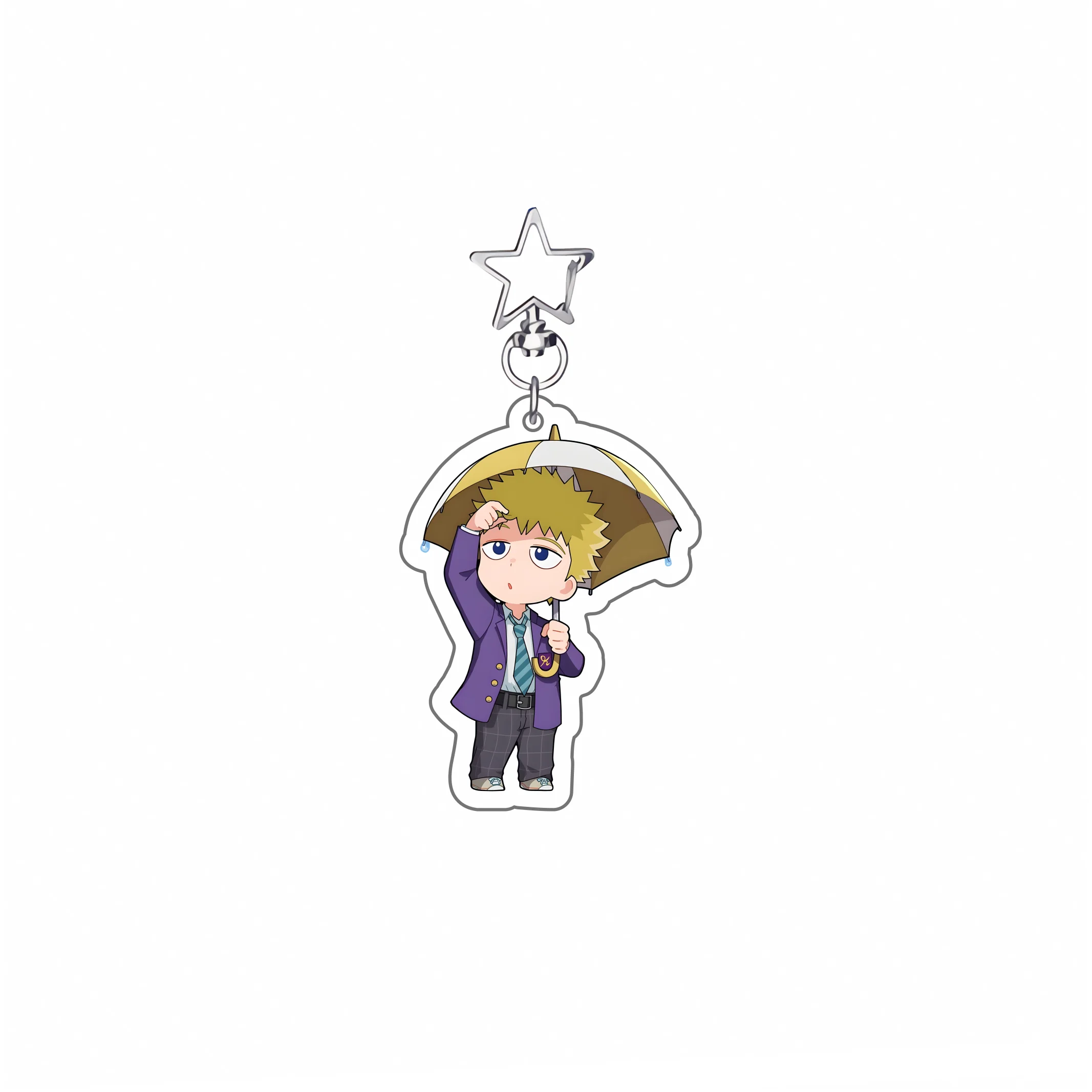 Mob Psycho 100 Anime！Mob  High Transparency Double-Sided Printed Acrylic  keychain 6cm Desktop ornaments Gifts Bag Charm