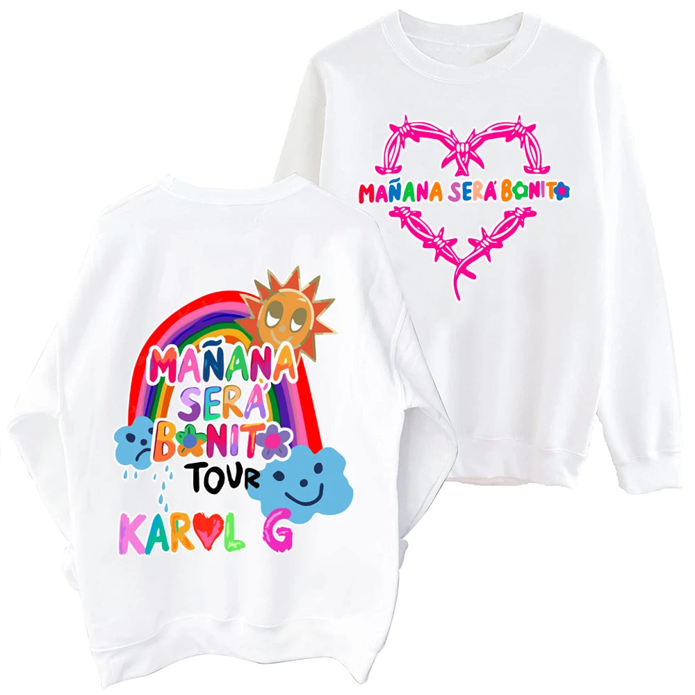 Karol G Tour Mañana Será Bonito Sweatshirt Man Woman Harajuku Round Neck Long Sleeve Oversized