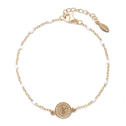 ZMZY Small Catholic Religious Rosary Saint Benedict medal San Benito Stainless Steel Bracelet Chain Charms Tags