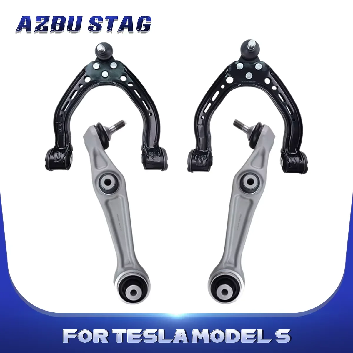 

AzbuStag Front Lower Control Arms 4Pcs Forward Rearward Kits for Tesla Model S 2012 2013 2014 2015 2016 2017 2018 1027351-00-C