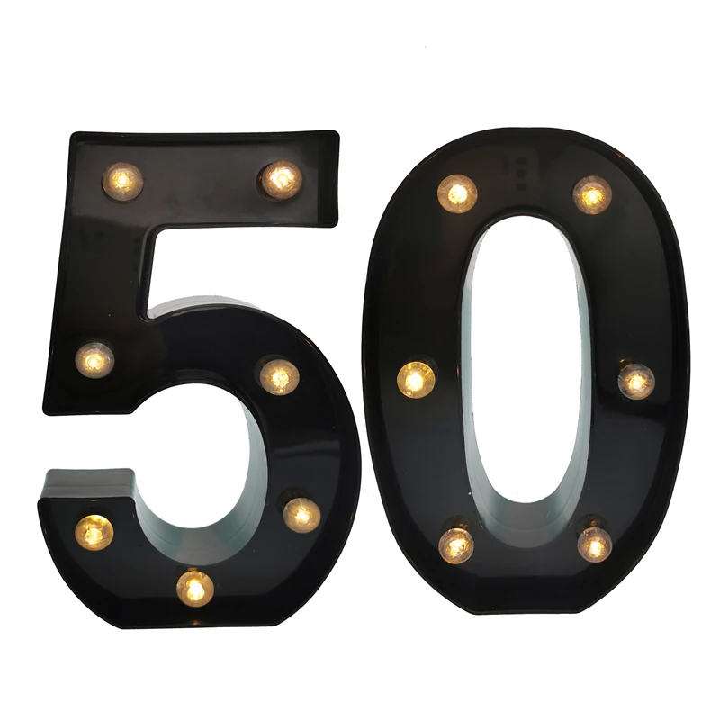 Chicinlife LED Number Light Black 6
