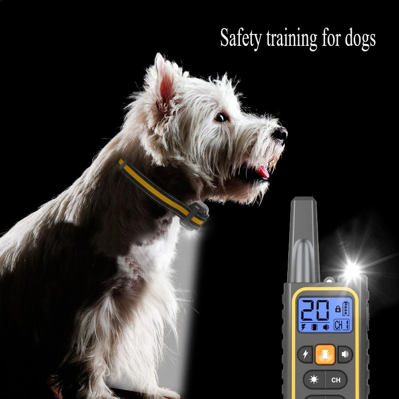 

Электрический ошейник для дрессировки собак, защита от лая, водонепроницаемый перезаряжаемый пульт дистанционного управления для домашних животных всех размеров, ударный вибрационный звук