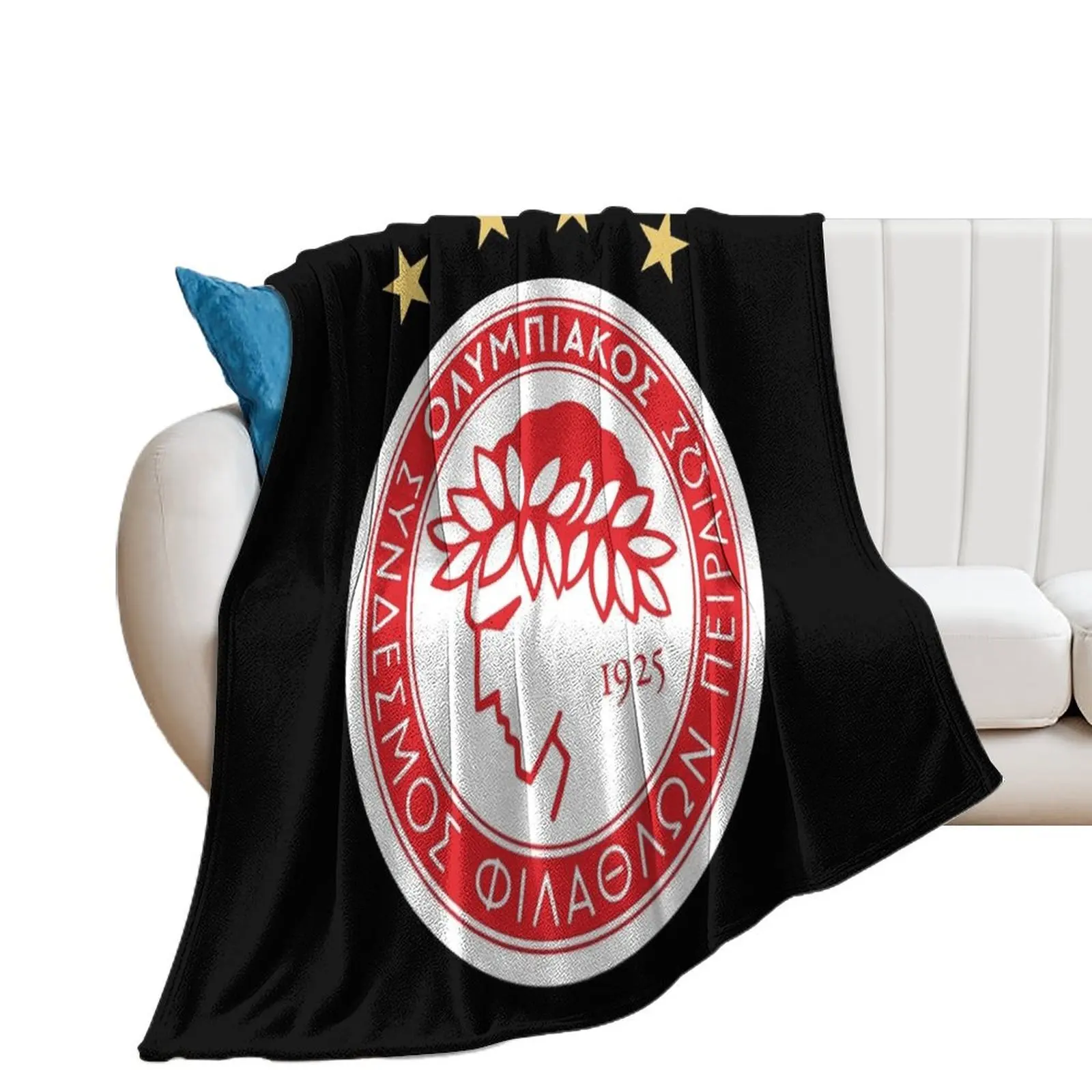 

Vintage Best Champions Olympiacos FC Logo Essential Throw Blanket Soft Big halloween christmas gifts Blankets