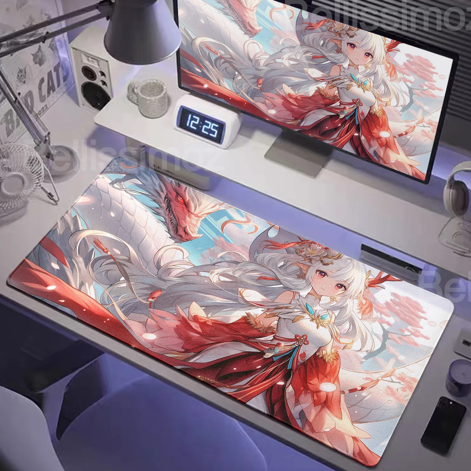 

Dragon and Girl Mousepad Large Gaming Mouse Pad Office accessories Computer Mouse Mat Anti-slip Anime Girls Rubber Keyboard Mat