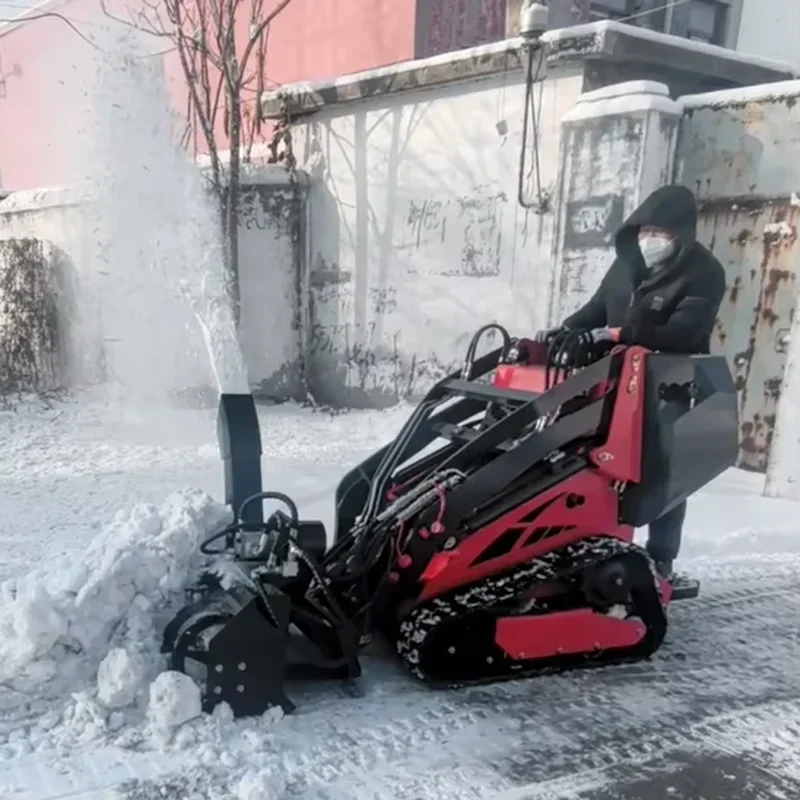 تخصيص بيع المصنع مباشرة قاذف الثلج منفاخ Snowplow مكنسة الثلج ل DRT450 جرافة انزلاقية صغيرة الواجهة الأمامية