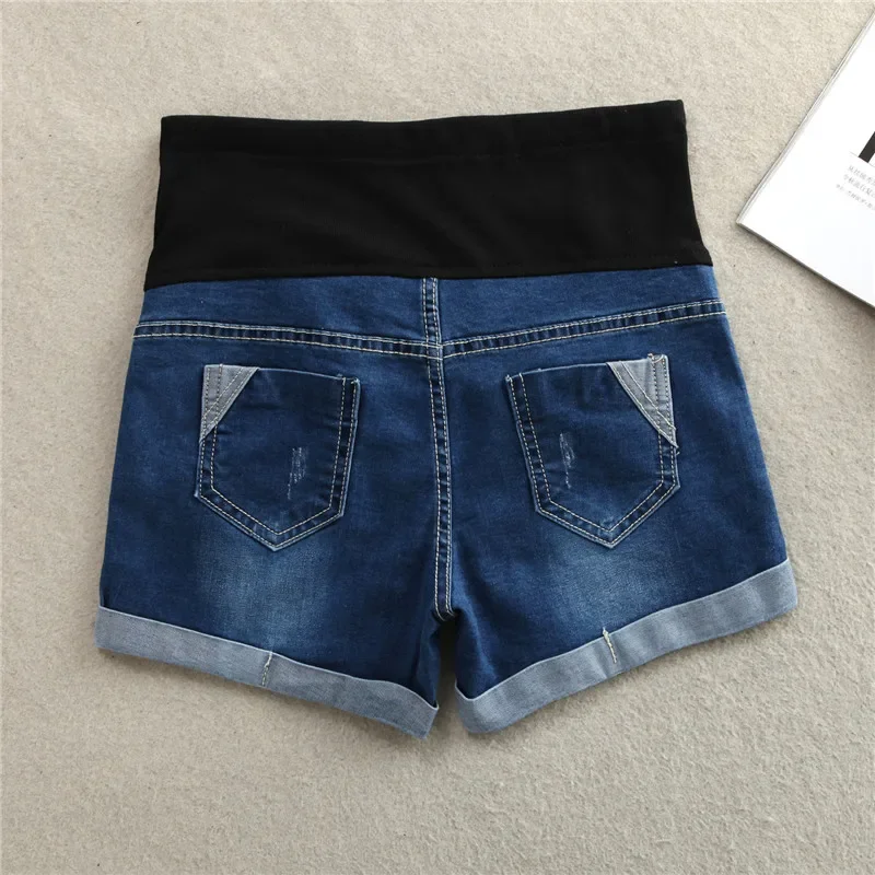 Hot Summer Thin Stretch Denim Maternity Shorts Belly Rolled Up Shorts Clothes for Pregnant Women Casual Pregnancy Short Jeans