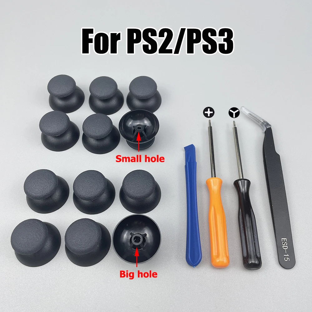 6PCS For PS2 PS3 Joystick Cap For PlayStation2 PS2 Controller Small Hole 3D Analog Joystick Mushroom Head Caps Part Replace