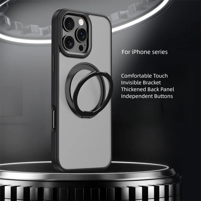 حافظة هاتف أصلية Magsafe لهاتف آيفون 17 برو ماكس 16 15 14 Coque 360 °   حافظات بحامل دوار مضادة لبصمات الأصابع بغطاء كامل