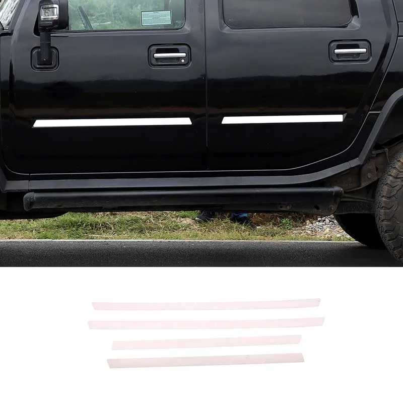 For Hummer H2 2003-2009 Door Bumper, Decorative Bright Strip, Body Kit, Car Exterior Accessories, Stainless Steel, Bright