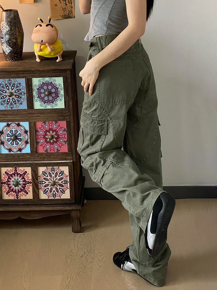 

American High Street Workwear Sle Loose Casual High Waist Straight Leg Jeans Women's Spring Autumn Slimming Wide Leg Pants