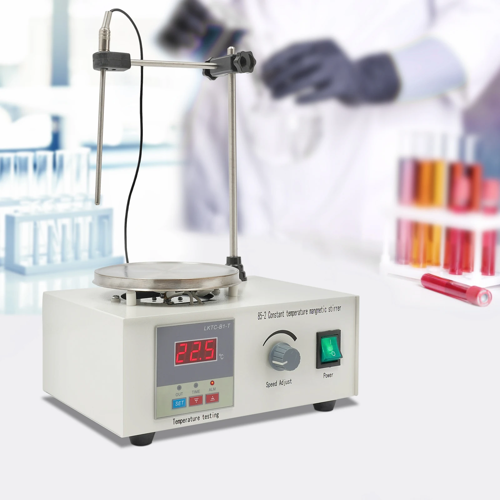Magnetic Stirrer with Precise Temperature Control Panel Step-less Adjustable Speed for Liquid Mixing