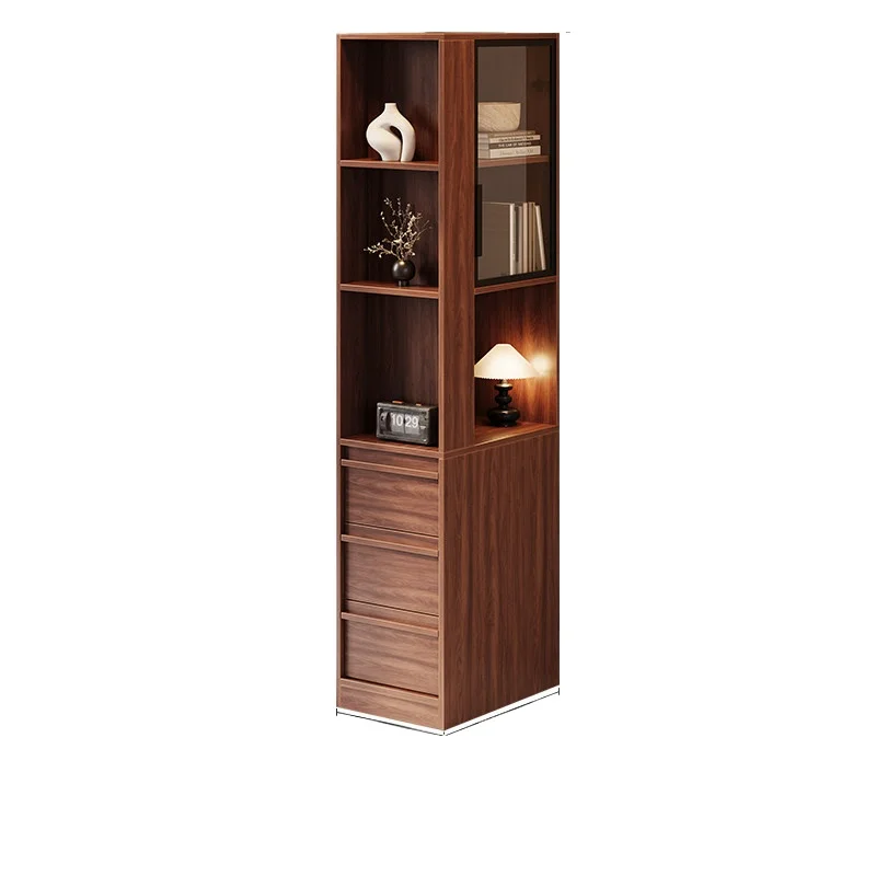 LMM medieval style narrow side high cabinet bedroom integrated against the wall living room side cabinet