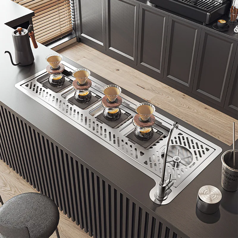 Stainless steel cup washer with electronic scale table Hand brewing coffee High pressure cup washer