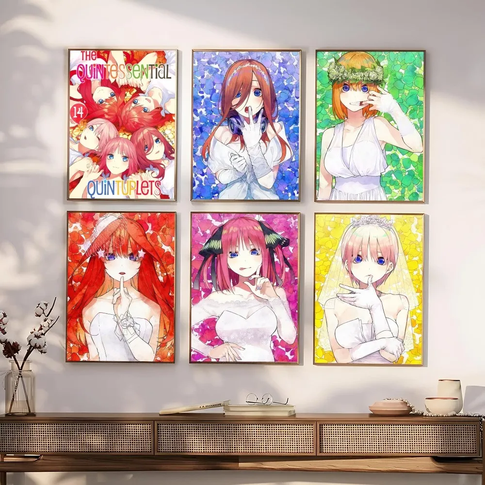 1PC The Quintessential Quintuplets Poster Self-adhesive Art Waterproof Paper Sticker Coffee House Bar Room Wall Decor