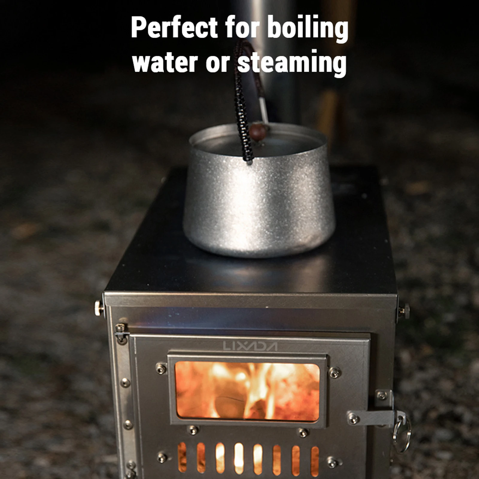 

Портативная дровяная печь из титанового сплава, складная палатка, дровяная печь для походов на открытом воздухе, кемпинга