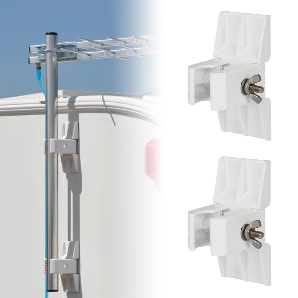 2 Pçs/set RVs CARAVAN TV AERIAL MAST POLE Braçadeiras Para Barco MOTORHOME VW CAMPER RV Peças Acessórios