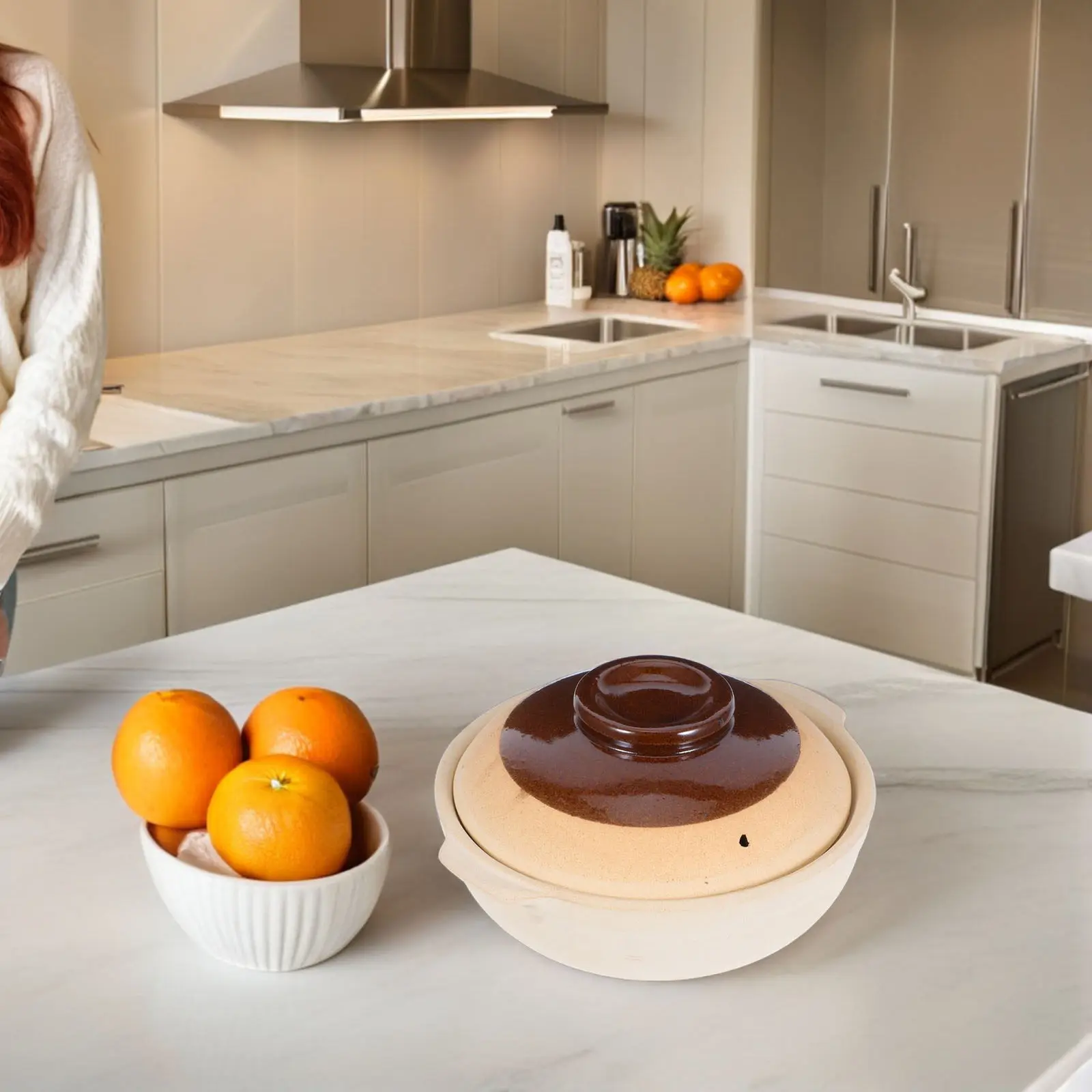 

Глиняная кастрюля традиционного дизайна, пригодная для использования в микроволновой печи, для риса на вынос, горячей каши, с удобной ручкой и устойчивым дном