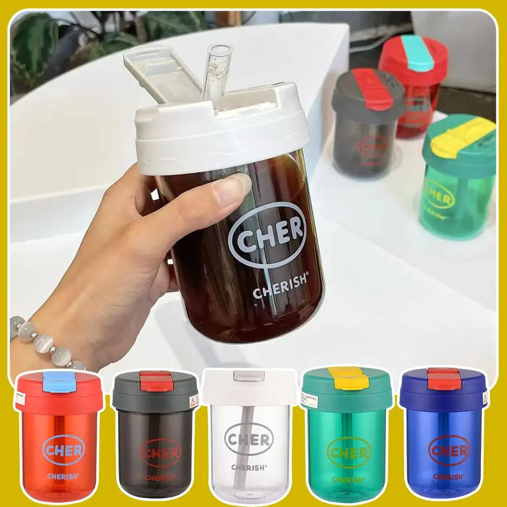 

Kids Girl 300ml Mini Straw Water Bottle Anti-fall Cute Portable Outdoor Sports Water Bottle Milk Coffee Friut Tea Cup Drinkware