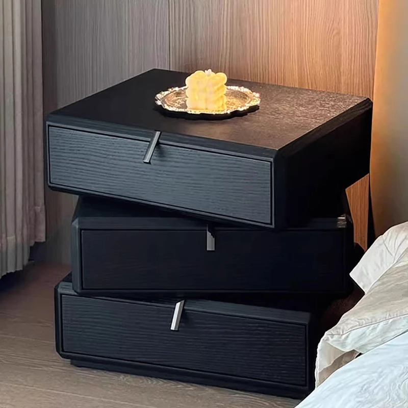 

Solid wood rotating bedside table Solid wood antique ash wood bedside storage cabinet Household Italian locker