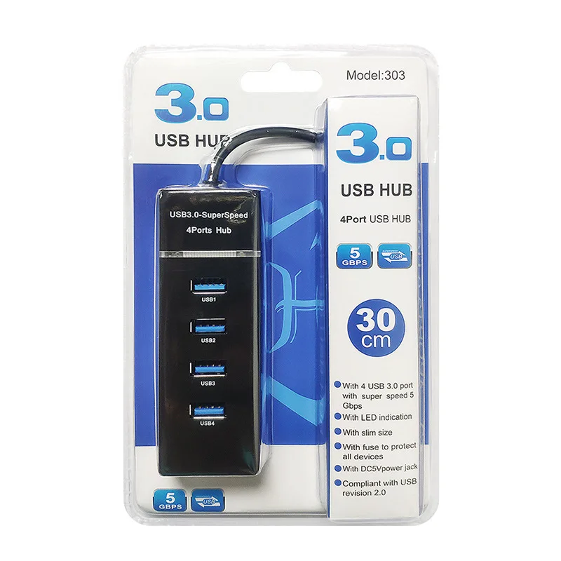 UTHAI 4 puertos USB 3.0 Hub de computadora portátil de alta velocidad Adaptador divisor de 5 Gbps Expansor de accesorios para PC