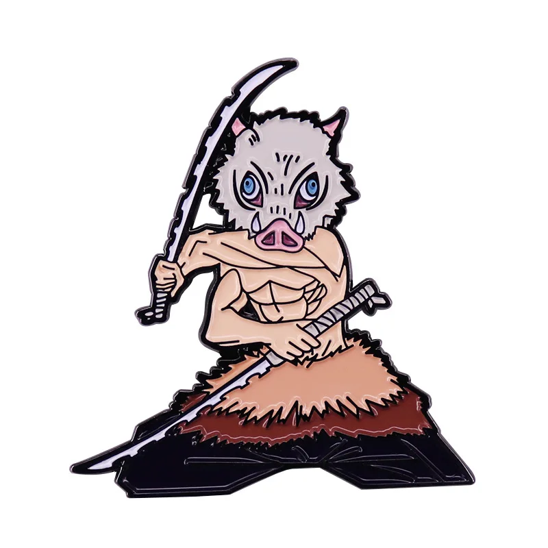 Demon Slayer Anime Enamel Brooch, Cartoon Accessory