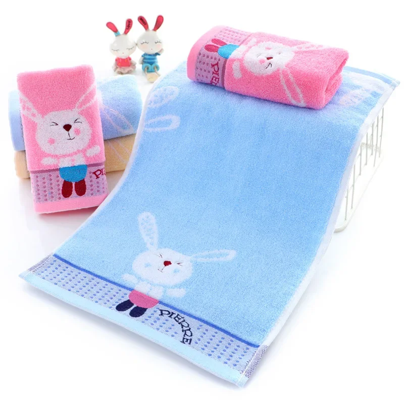 1pc Soft Children Baby Towel Washcloth Bathing Feeding Cartoon Rabbit Cotton Towel for Newborn Infant Handkerchief Shower Cloth