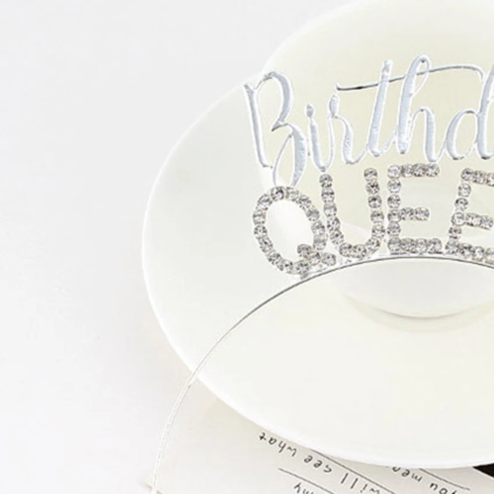 

Birthday Crown Hair Accessory Silver Stylish Chic Lovely Headband Party Supplies Costume Photo Prop Gift Fashion Hair Hoop