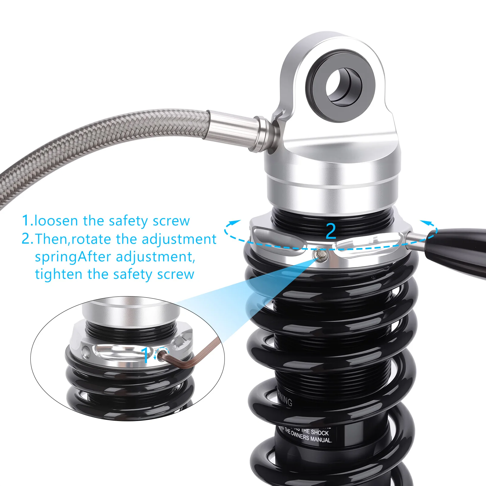 Remote Reservoir Rear Suspension Shocks for Harley Touring 2014-2025 CVO Road Glide Street Glide Road King Special Electra Glide