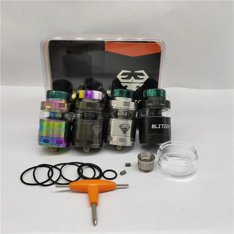 Blitzen-Atomiseur Précieux RTA Resubdivision, Diamètre 24mm, 2ml, 5ml, Flux d'Air Latéral Ultime, Saveur Précieuse, Stylo Vape Postless Rebuidable, Ecig